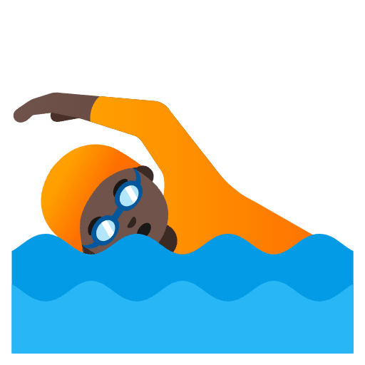 Person Swimming Dark Skin Tone Element from Noto Emojis Set