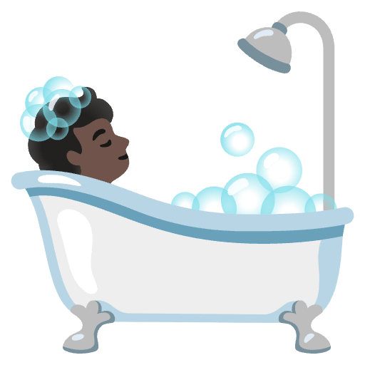 Person Taking Bath Dark Skin Tone Element from Noto Emojis Set