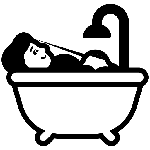 Person Taking Bath High Contrast Default Emoji from Fluent Emoji High Contrast Set