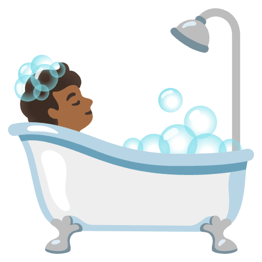 Person Taking Bath Medium Dark Skin Tone Element from Noto Emojis Set