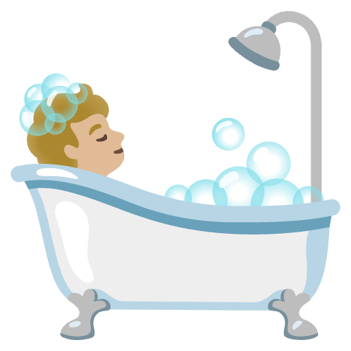 Person Taking Bath Medium Light Skin Tone Element from Noto Emojis Set