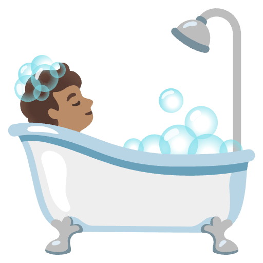 Person Taking Bath Medium Skin Tone Element from Noto Emojis Set