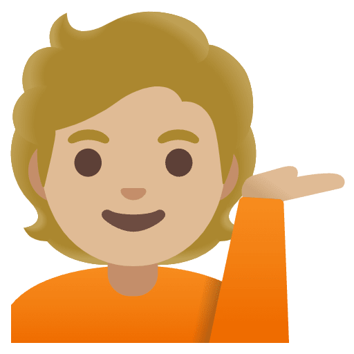 Person Tipping Hand Medium Light Skin Tone Emoji from Noto Emojis Set