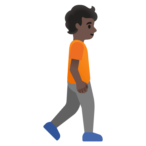 Person Walking Facing Right Dark Skin Tone Emoji from Noto Emojis Set