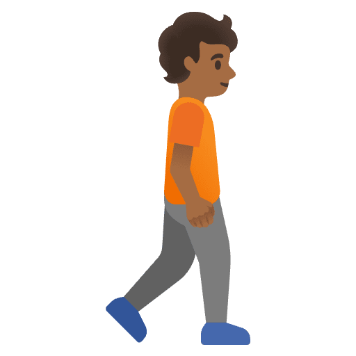 Person Walking Facing Right Medium Dark Skin Tone Emoji from Noto Emoji Set