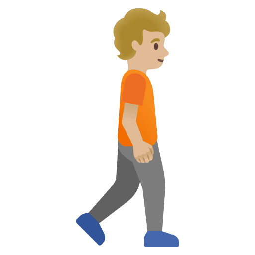 Person Walking Facing Right Medium Light Skin Tone Emoji from Noto Emoji Set