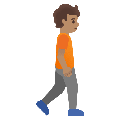 Person Walking Facing Right Medium Skin Tone Emoji from Noto Emojis Set