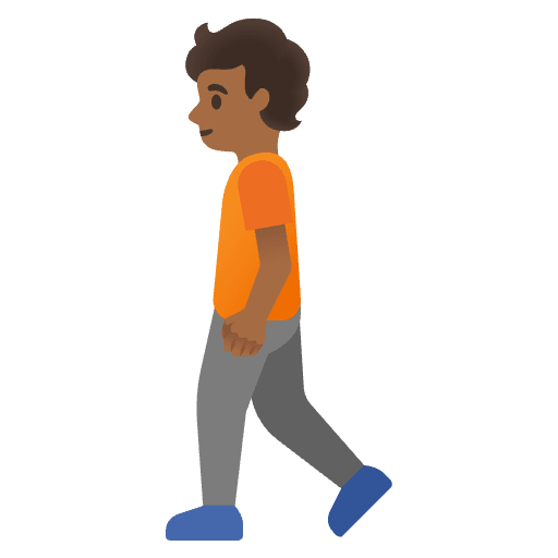 Person Walking Medium Dark Skin Tone Emoji from Noto Emojis Set