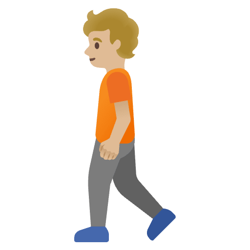 Person Walking Medium Light Skin Tone Emoji from Noto Emojis Set