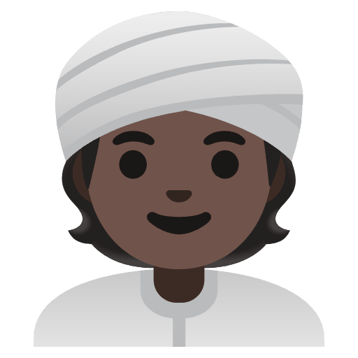 Person Wearing Turban Dark Skin Tone Emoji from Noto Emojis Set