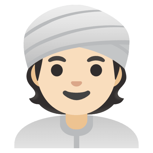 Person Wearing Turban Light Skin Tone Emoji from Noto Emojis Set