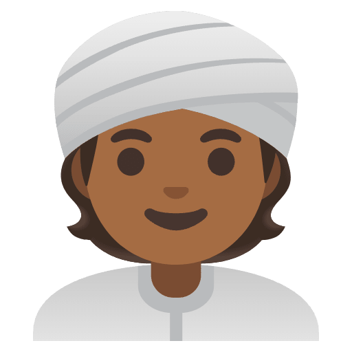 Person Wearing Turban Medium Dark Skin Tone Emoji from Noto Emojis Set