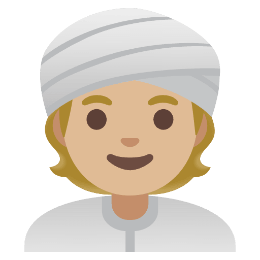 Person Wearing Turban Medium Light Skin Tone Element from Noto Emojis Set