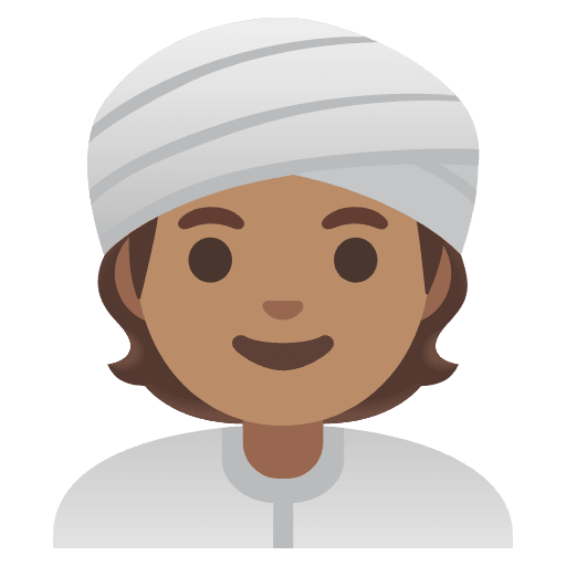 Person Wearing Turban Medium Skin Tone Emoji from Noto Emojis Set