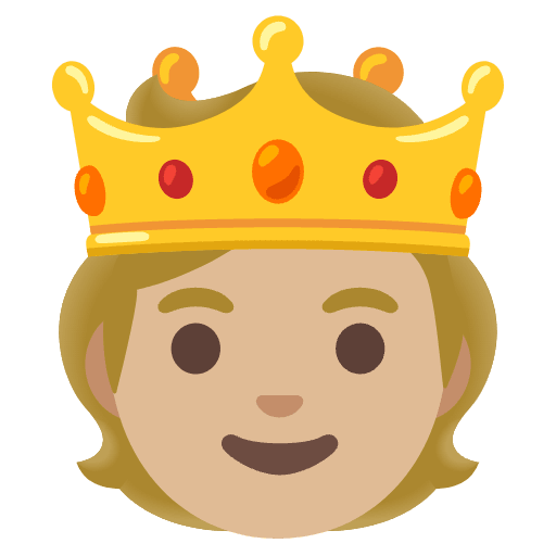 Person With Crown Medium Light Skin Tone Element from Noto Emojis Set