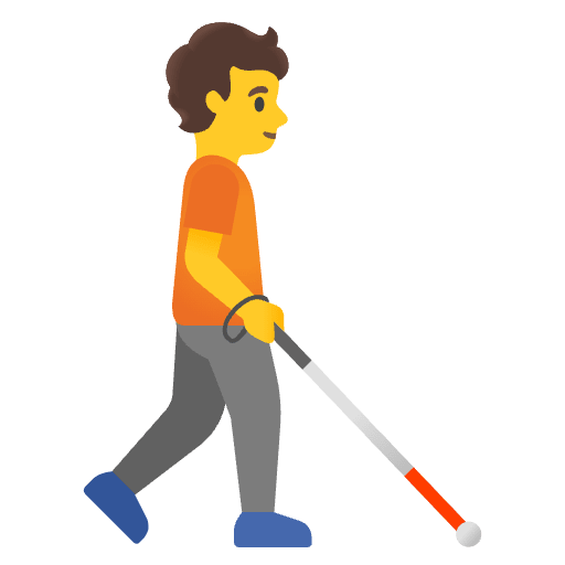 Person With White Cane Facing Right Element from Noto Emojis Set