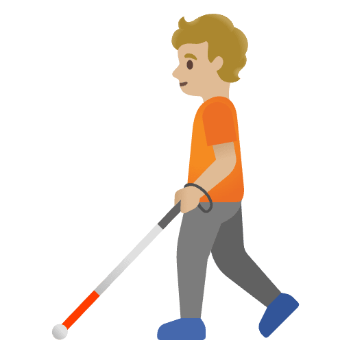Person With White Cane Medium Light Skin Tone Emoji from Noto Emoji Set