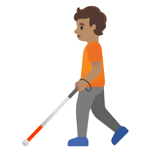 Person With White Cane Medium Skin Tone Emoji from Noto Emoji Set