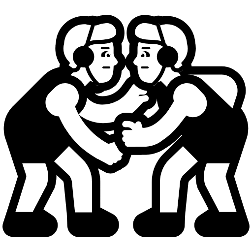 Person Wrestling High Contrast Emoji from Fluent Emoji High Contrast Set