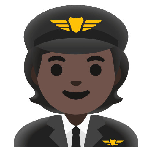 Pilot Dark Skin Tone Element from Noto Emojis Set