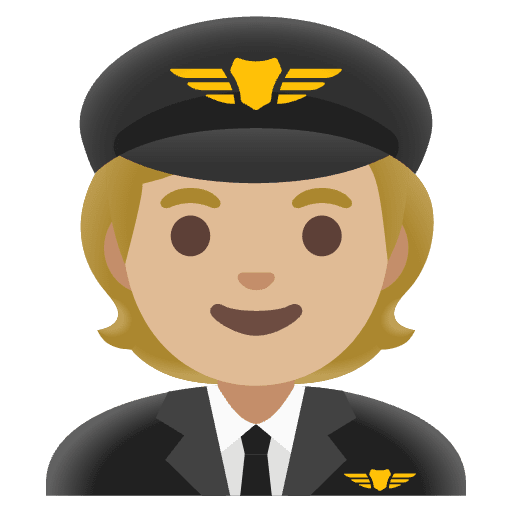 Pilot Medium Light Skin Tone Emoji from Noto Emojis Set