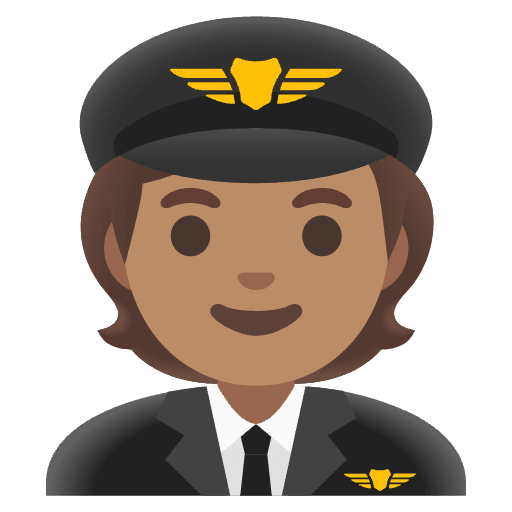 Pilot Medium Skin Tone Emoji from Noto Emojis Set