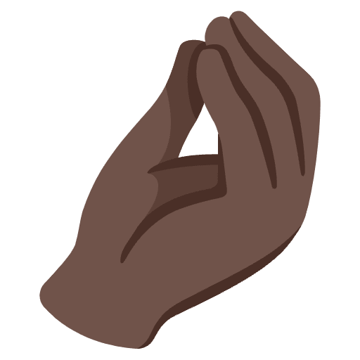 Pinched Fingers Dark Skin Tone Emoji from Noto Emoji Set