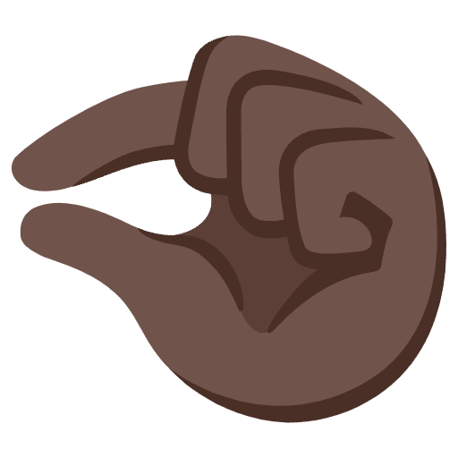 Pinching Hand Dark Skin Tone Emoji from Noto Emoji Set