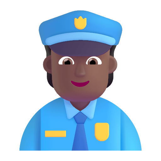 Police Officer Color Medium Dark Emoji from Fluent Emoji Color Set