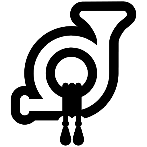 Postal Horn High Contrast Emoji from Fluent Emoji High Contrast Set