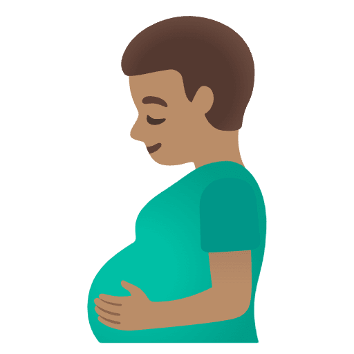 Pregnant Man Medium Skin Tone Emoji from Noto Emojis Set