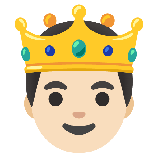Prince Light Skin Tone Emoji from Noto Emojis Set