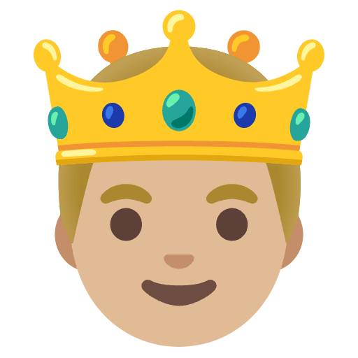 Prince Medium Light Skin Tone Emoji from Noto Emojis Set