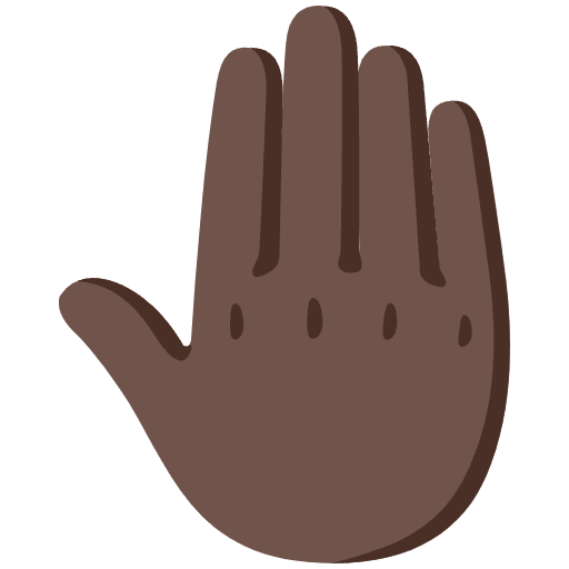 Raised Back Of Hand Dark Skin Tone Emoji from Noto Emojis Set