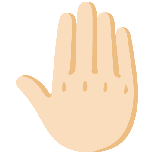 Raised Back Of Hand Light Skin Tone Emoji from Noto Emojis Set