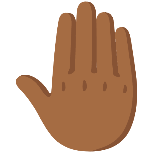 Raised Back Of Hand Medium Dark Skin Tone Emoji from Noto Emojis Set