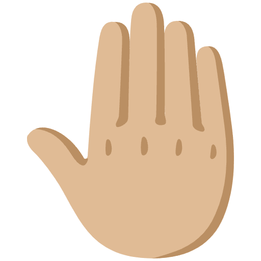 Raised Back Of Hand Medium Light Skin Tone Emoji from Noto Emojis Set