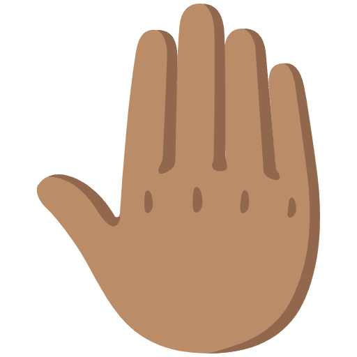 Raised Back Of Hand Medium Skin Tone Emoji from Noto Emojis Set