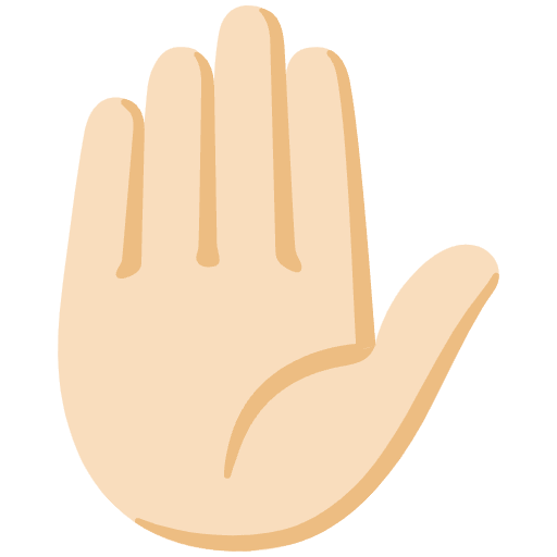 Raised Hand Light Skin Tone Emoji from Noto Emojis Set