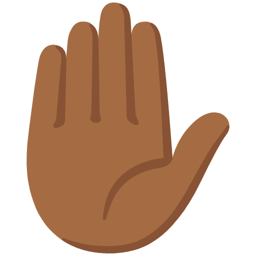 Raised Hand Medium Dark Skin Tone Emoji from Noto Emojis Set