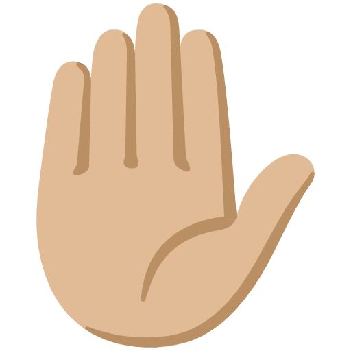 Raised Hand Medium Light Skin Tone Emoji from Noto Emojis Set