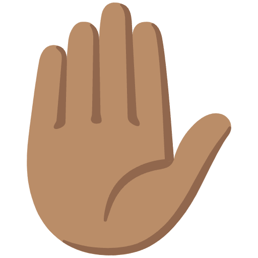 Raised Hand Medium Skin Tone Emoji from Noto Emojis Set
