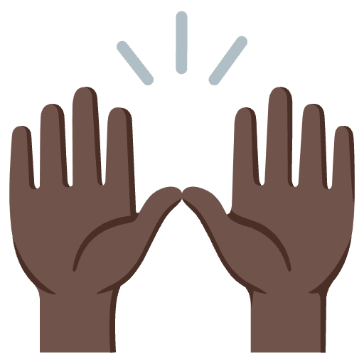 Raising Hands Dark Skin Tone Element from Noto Emojis Set