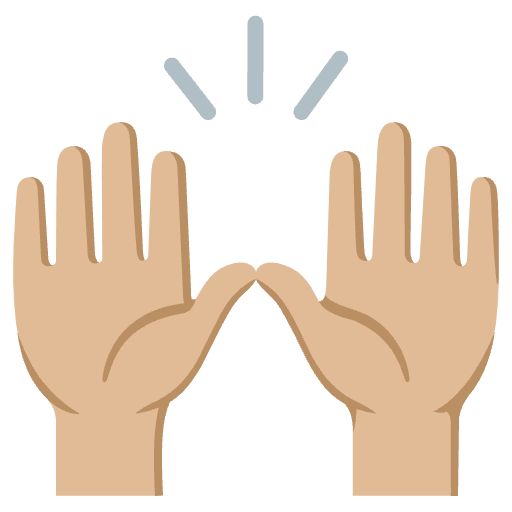 Raising Hands Medium Light Skin Tone Emoji from Noto Emoji Set