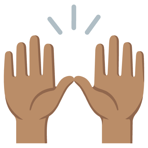 Raising Hands Medium Skin Tone Emoji from Noto Emoji Set