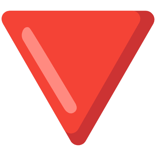Red Triangle Pointed Down Emoji from Noto Emojis Set