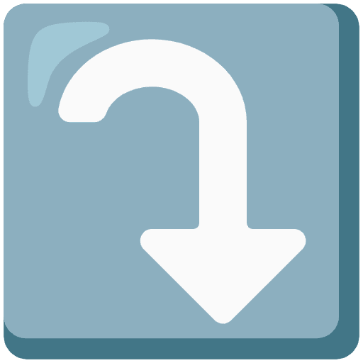 Right Arrow Curving Down Emoji from Noto Emojis Set