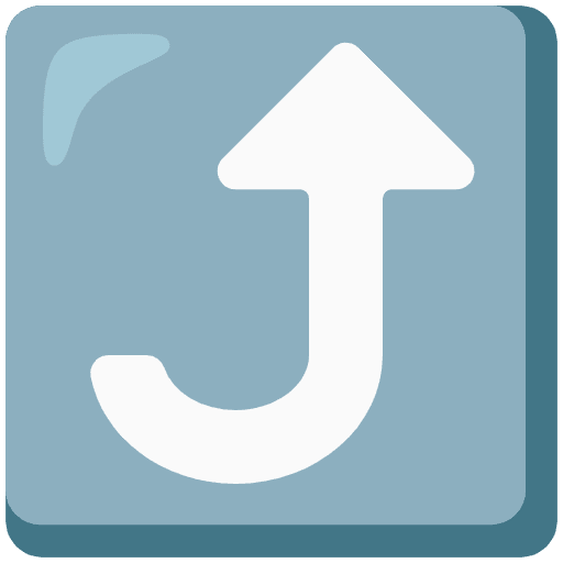Right Arrow Curving Up Emoji from Noto Emojis Set