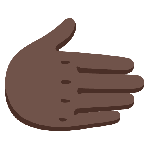 Rightwards Hand Dark Skin Tone Emoji from Noto Emoji Set