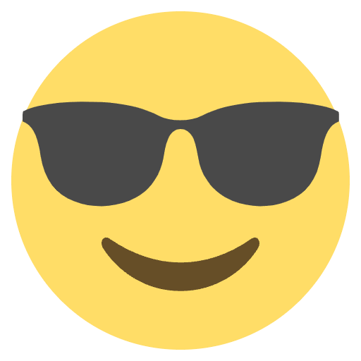 Smiling Face With Sunglasses Emoji from EmojiTwo Colors Set
